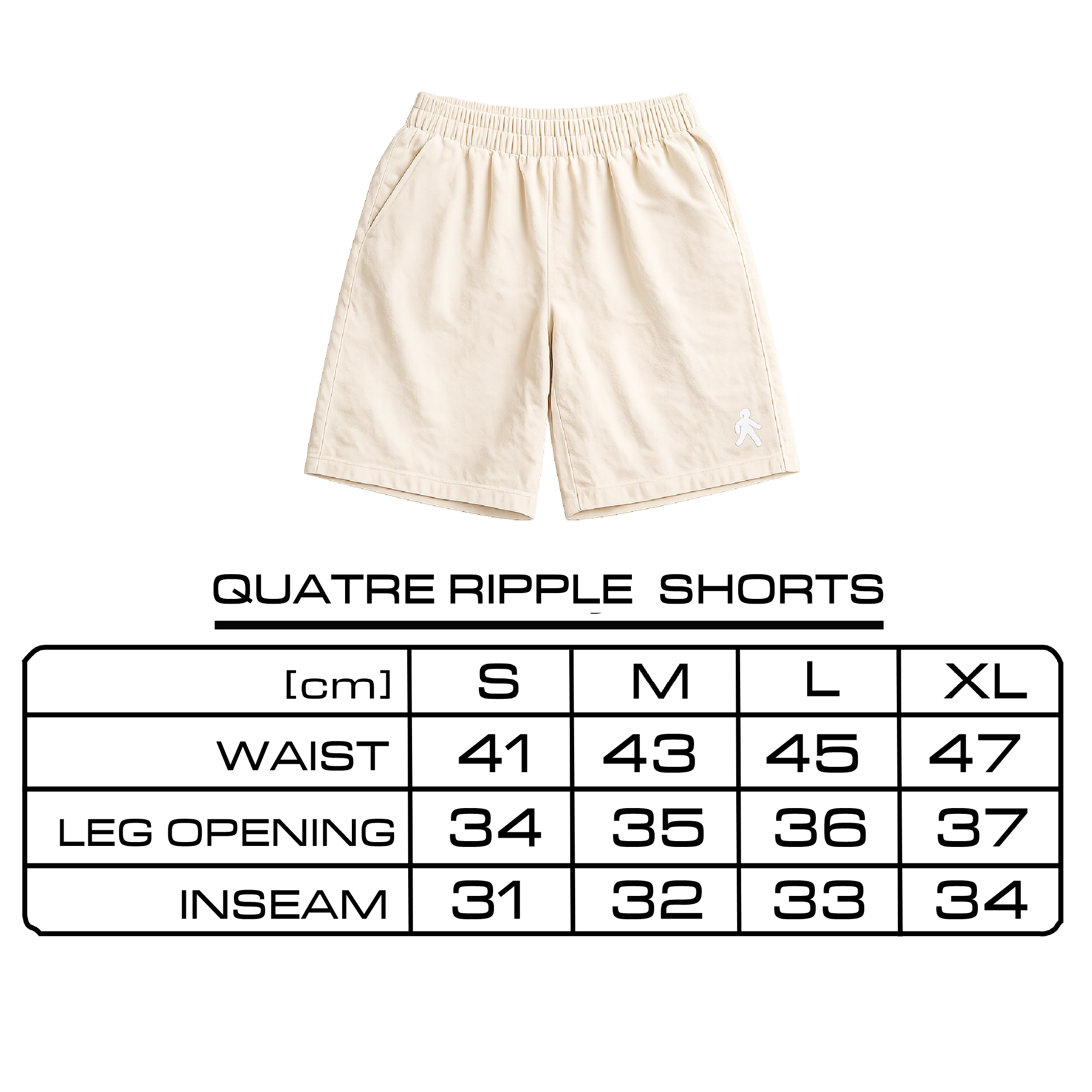 QUATRE RIPPLE SHORTS [CREAME]
